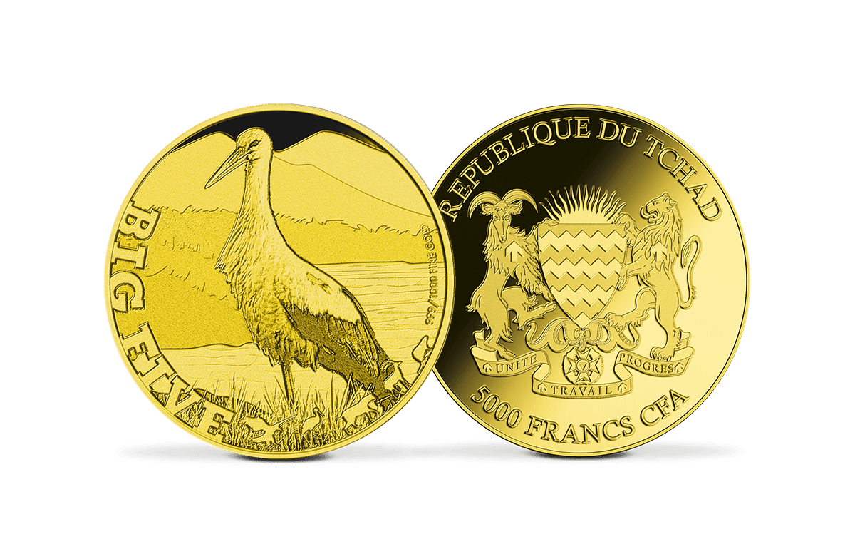 Giganten-Goldmünze Storch