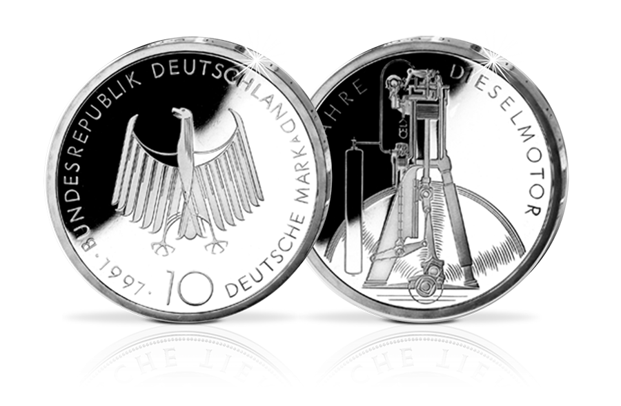10-DM-Münze 100 Jahre Dieselmotor 10-DM-Münze 100 Jahre Dieselmotor