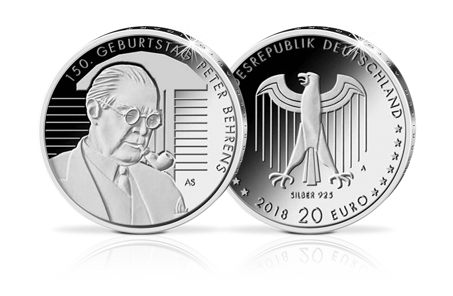 20-Euro-Gedenkmünze 150. Geburtstag Peter Behrens 2018 in Polierte Platte