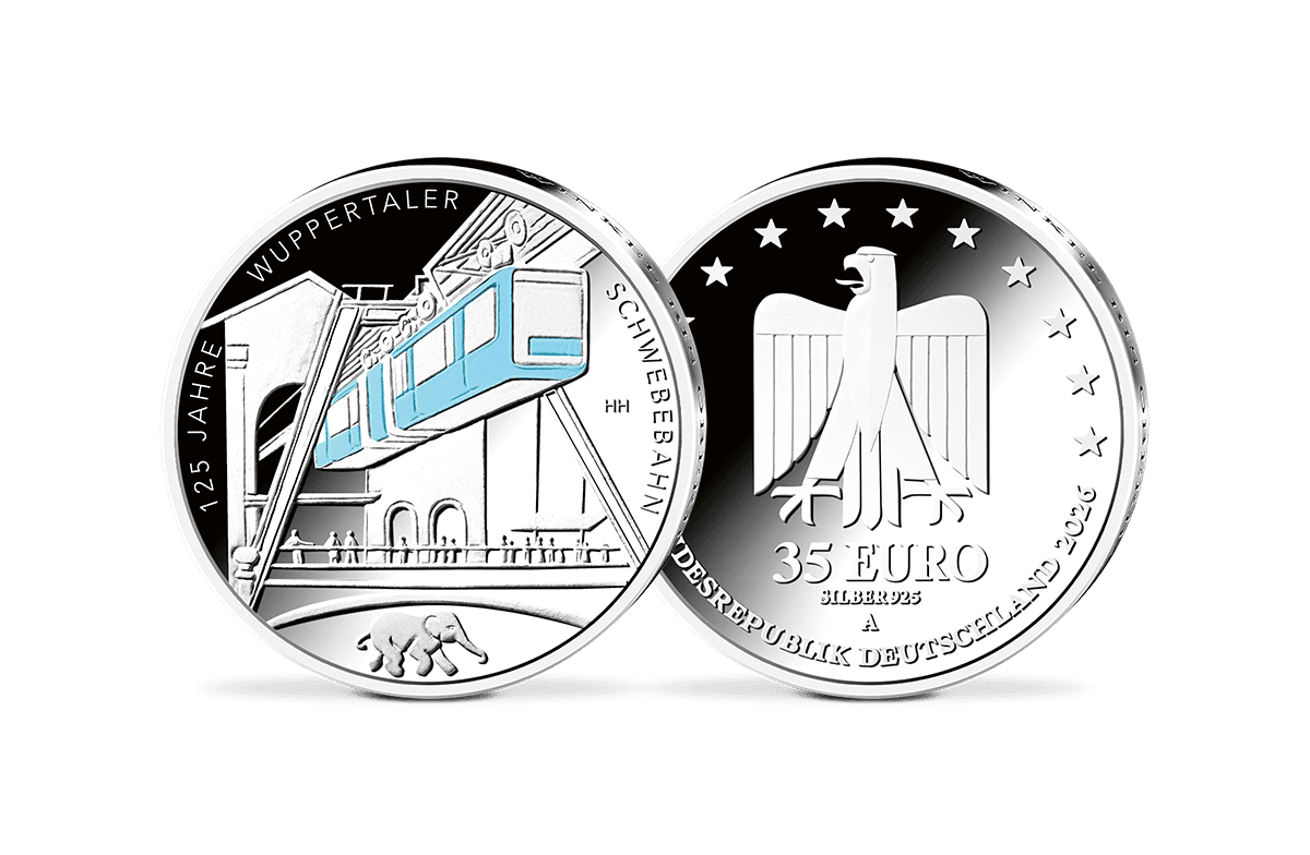 35-Euro-Münze 2026 - 125 Jahre Wuppertaler Schwebebahn
