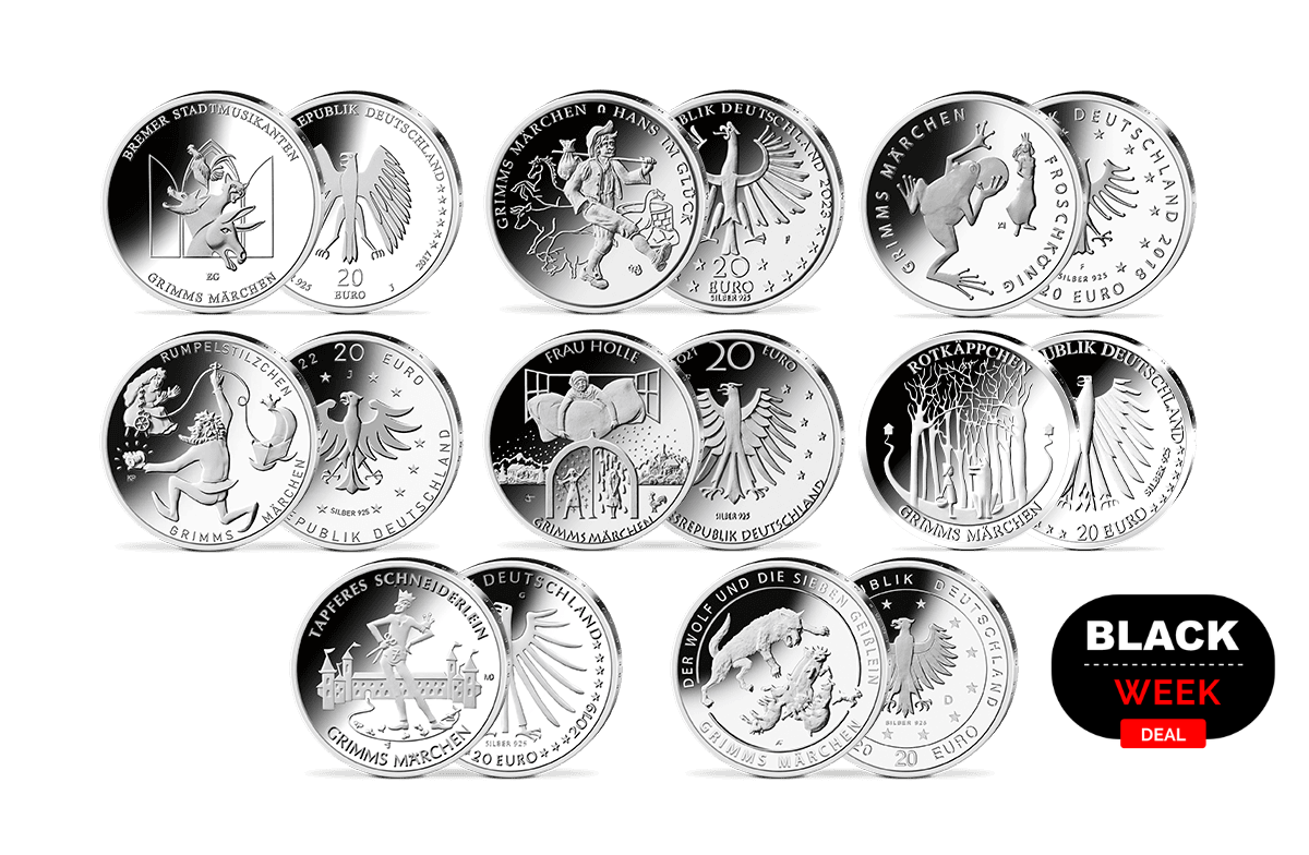 8er Märchen-Set 20-Euro-Silbermünzen