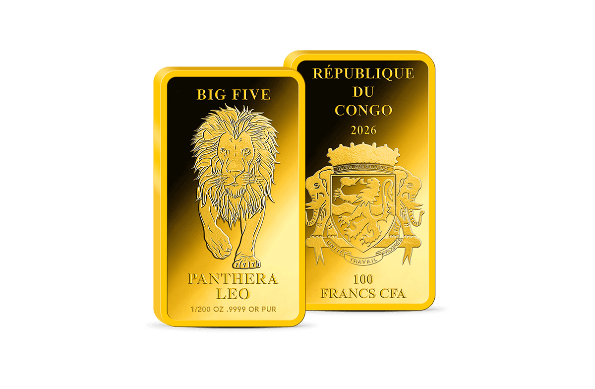 Gold-Münzbarren Big Five Löwe