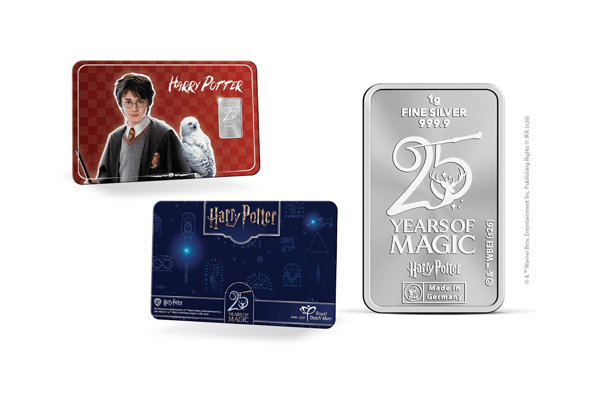 Silber-Barren Harry Potter in offizieller Coincard 