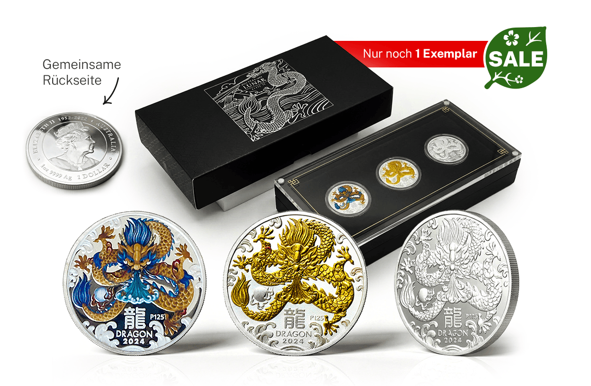 Silber-Set Australien Lunar Serie - Jahr des Drachen 2024