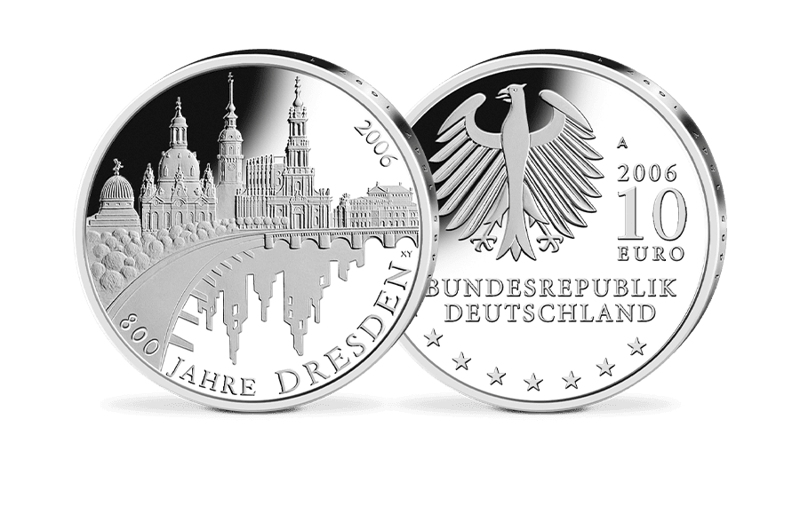 10-Euro-Münze „800 Jahre Landeshauptstadt Dresden“ 10-Euro-Münze „800 Jahre Landeshauptstadt Dresden“