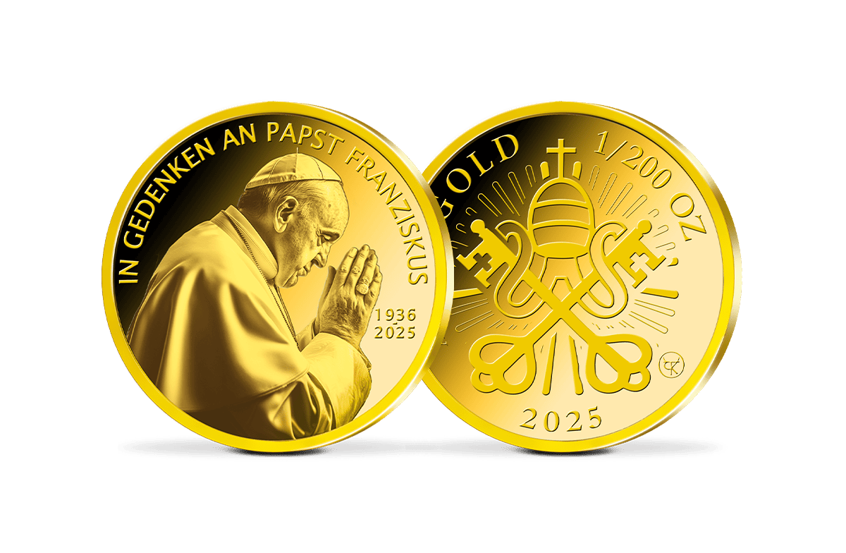 Gold-Gedenkprägung Papst Franziskus