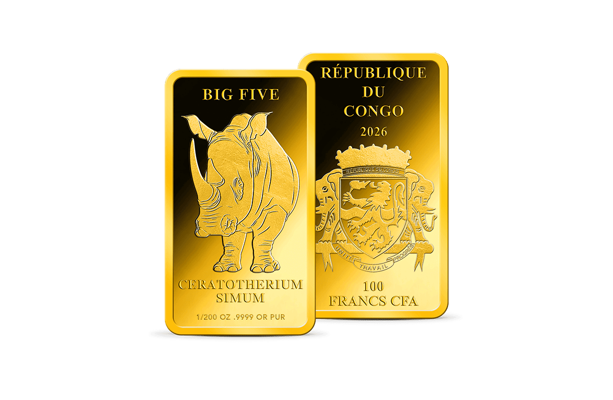 Gold-Münzbarren Big Five Nashorn
