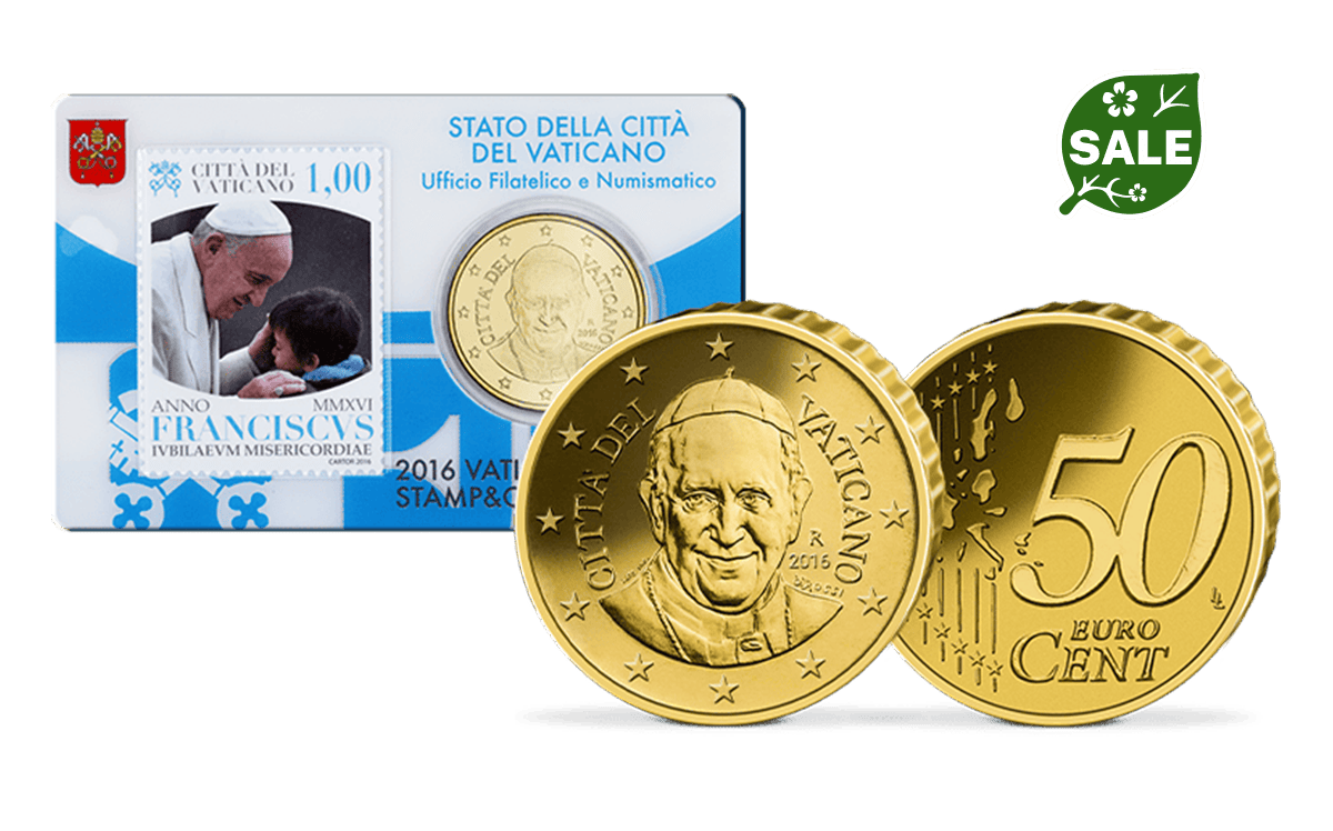Offizielle 50-Cent-Münze Vatikan 2016 in Coincarc