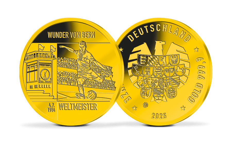 Gold-Gedenkprägung Das Wunder von Bern 4.7.1954