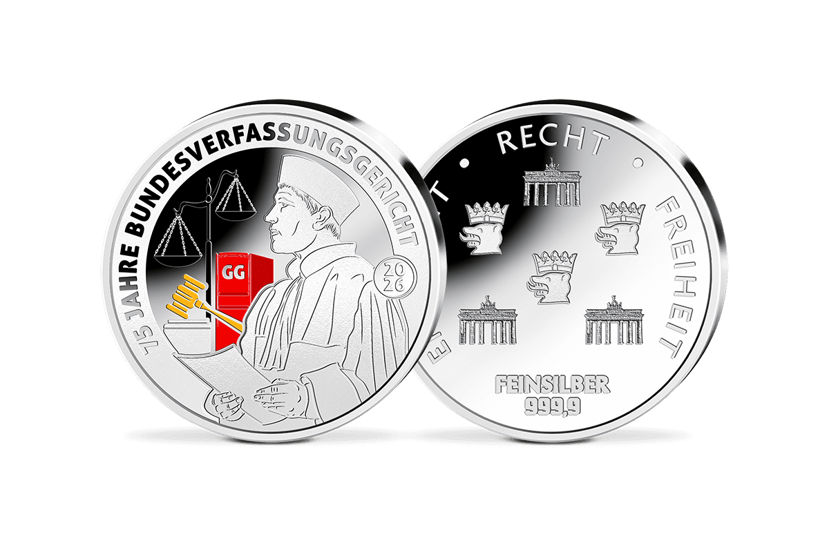 Silber-Gedenkprägung 75 Jahre Bundesverfassungsgericht 