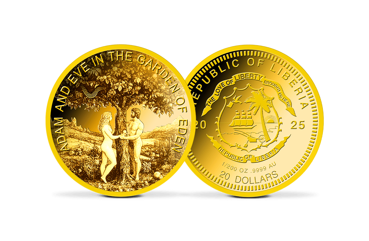 Dollar Goldmünze Adam und Eva im Garten Eden