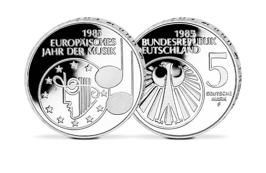 5-DM-Münze Europäisches Jahr der Musik 1985 5-DM-Münze Europäisches Jahr der Musik 1985