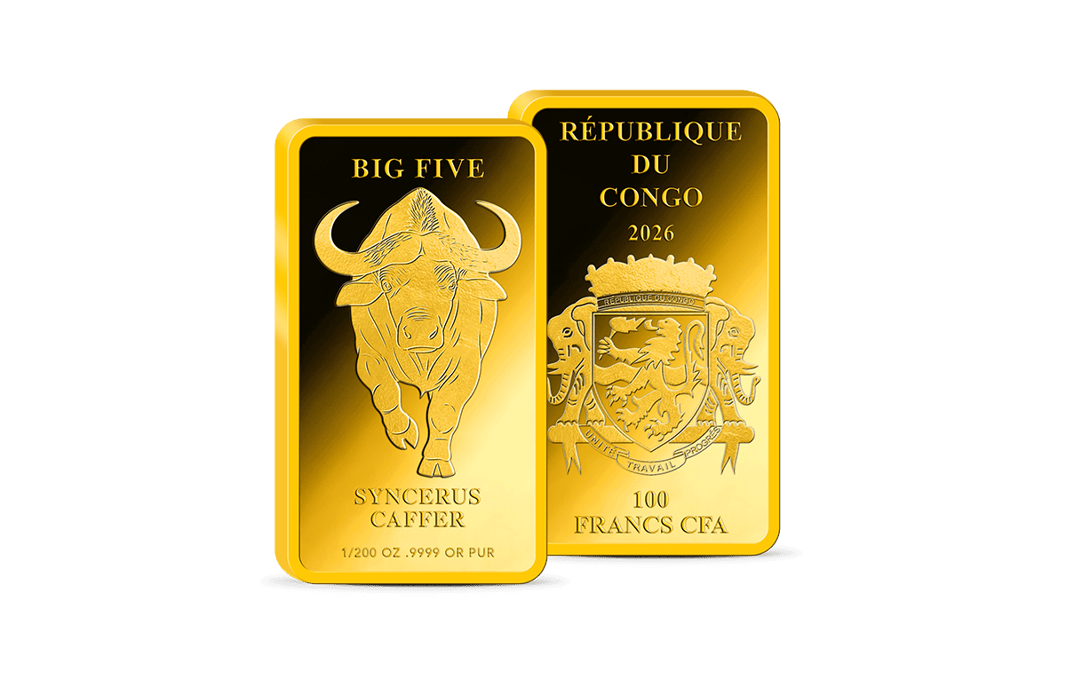 Gold-Münzbarren Big Five Büffel