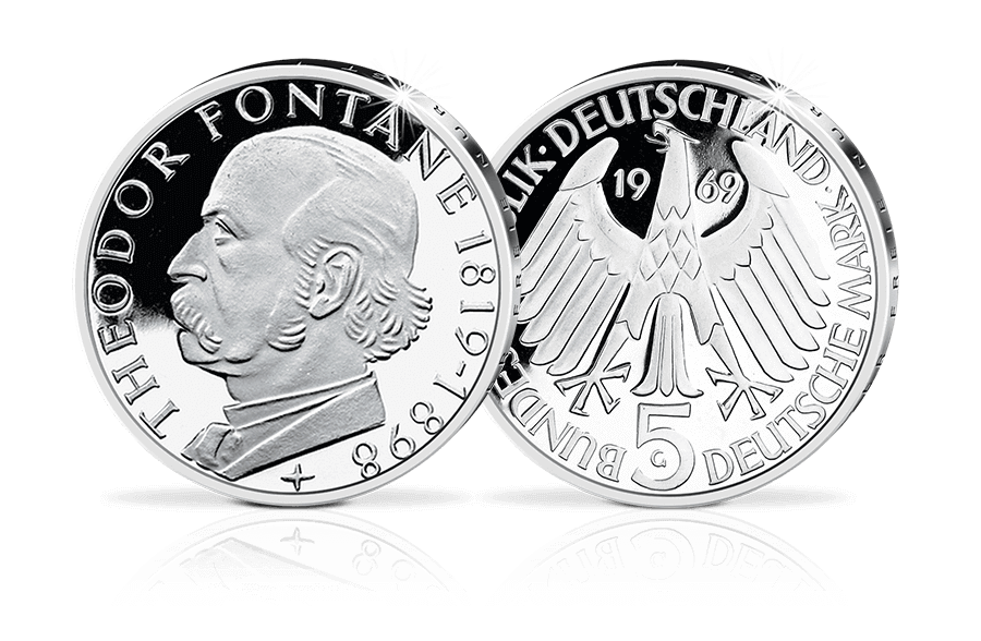 5-DM-Münze Theodor Fontane 5-DM-Münze Theodor Fontane