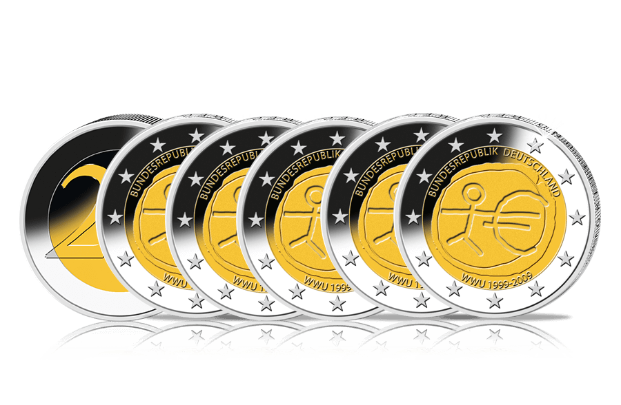 2-Euro-Münz-Komplett-Satz 2009: 10 Jahre WWU 2-Euro-Münz-Komplett-Satz 2009: 10 Jahre WWU