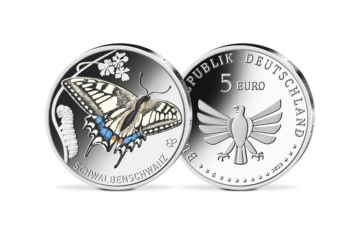 5-Euro-Münze 2023 - Schwalbenschwanz   5-Euro-Münze 2023 - Schwalbenschwanz