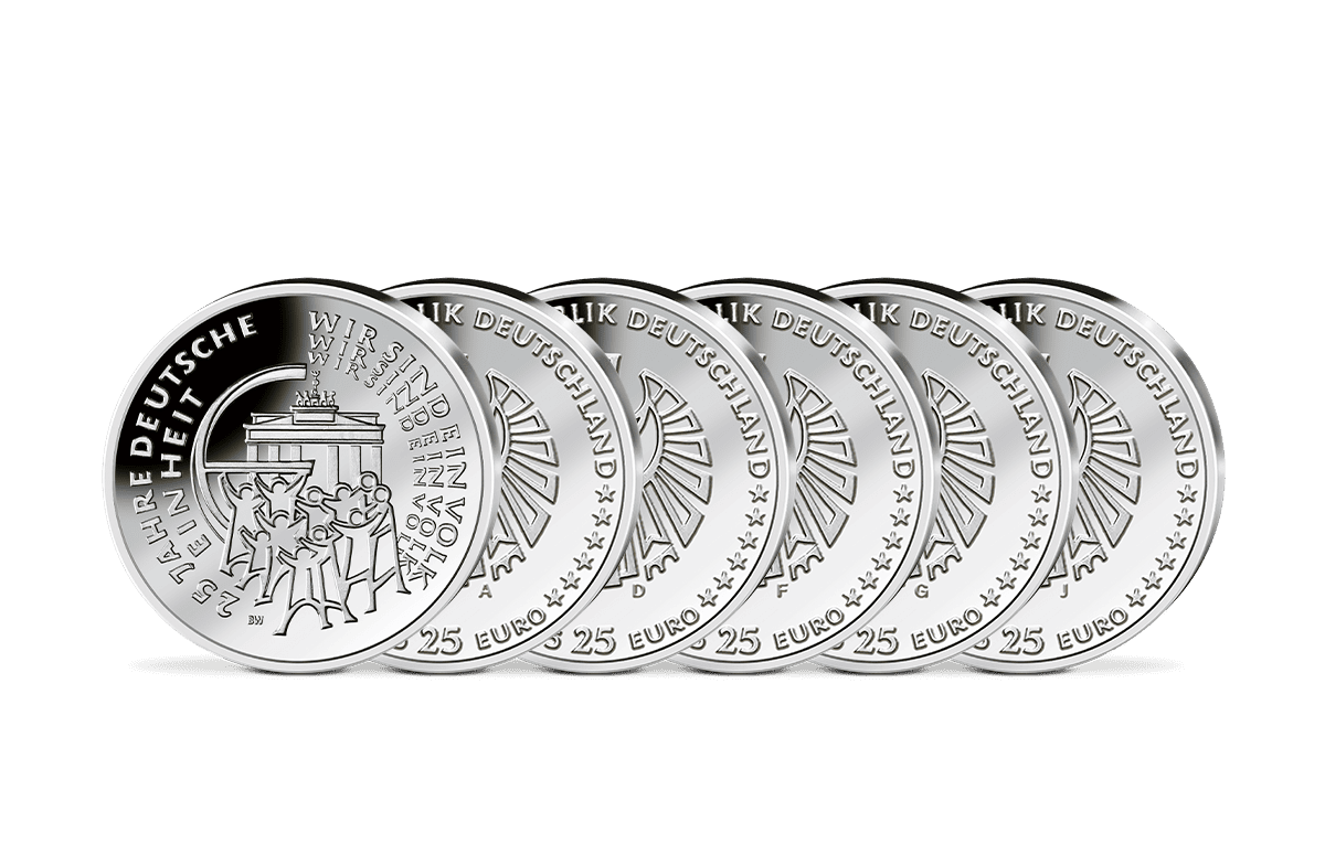 Offizieller 25 Euro Komplettsatz 25 Jahre Deutsche Einheit 2015 Offizieller 25 Euro Komplettsatz 25 Jahre Deutsche Einheit 2015