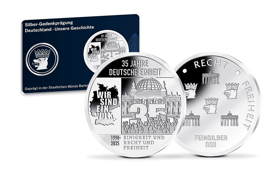 Silber-Gedenkprägung „35 Jahre Deutsche Einheit“ Silber-Gedenkprägung „35 Jahre Deutsche Einheit“