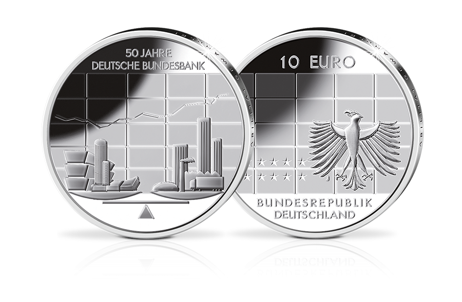 10-Euro-Münze 50 Jahre Deutsche Bundesbank 10-Euro-Münze 50 Jahre Deutsche Bundesbank