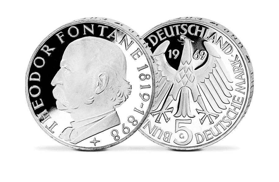 5-DM-Münze Theodor Fontane 5-DM-Münze Theodor Fontane