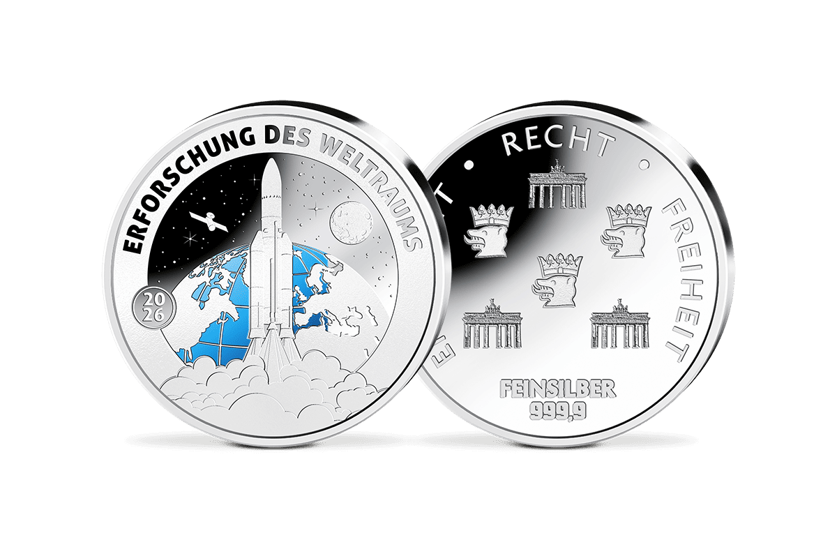 Silber-Gedenkprägung Erforschung des Weltraums - Europa-Rakete