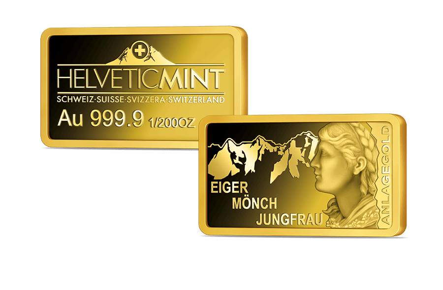 Schweizer Anlagebarren Eiger Mönch Jungfrau