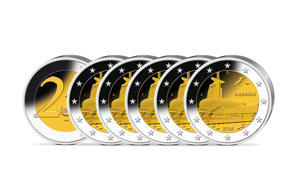 2-Euro-Gedenkmünzen Satz Bremen - Klimahaus® Bremerhaven 8° Ost 2-Euro-Gedenkmünzen Satz Bremen - Klimahaus® Bremerhaven 8° Ost