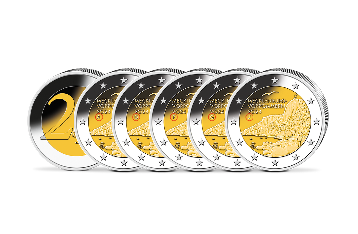 2-Euro-Gedenkmünzen Satz Mecklenburg-Vorpommern - Königsstuhl