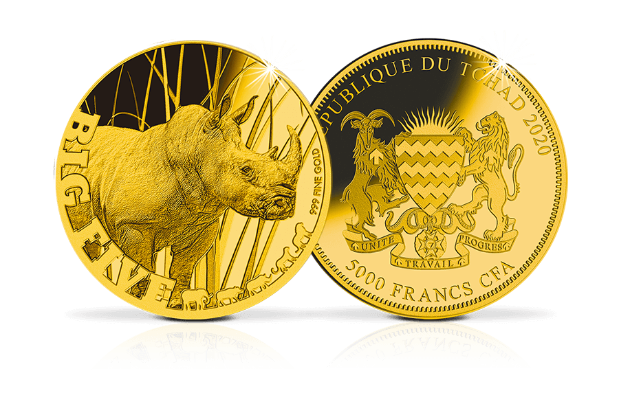 Goldmünze Rhinozeros Goldmünze Rhinozeros