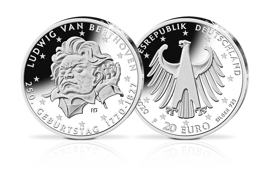 20-Euro-Münze 250. Geburtstag Ludwig van Beethoven 2020 in PP