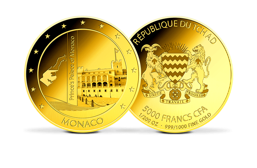 Goldmünze 25 Jahre Euro Monaco
