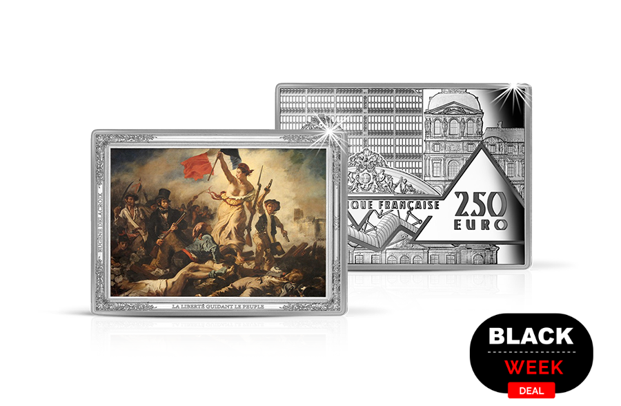250-Euro-Silbermünze Frankreich Freiheit führt das Volk