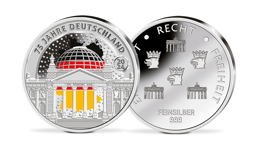 Silber-Gedenkprägung 75 Jahre Bundesrepublik Deutschland Silber-Gedenkprägung 75 Jahre Bundesrepublik Deutschland
