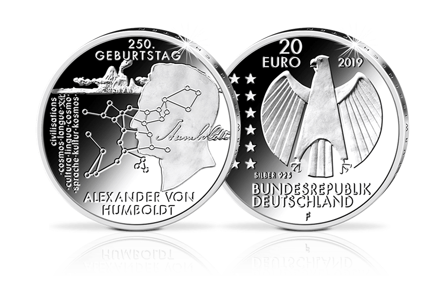 20-Euro-Münze 250. Geburtstag Alexander von Humboldt 2019 20-Euro-Münze 250. Geburtstag Alexander von Humboldt 2019