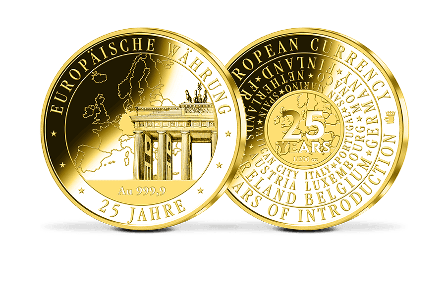 Gold-Gedenkprägung 25 Jahre Euro-Währung - Deutschland