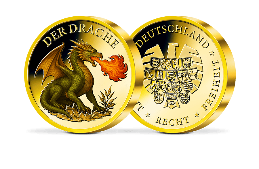 Piedfort-Gedenkprägung Der Drache