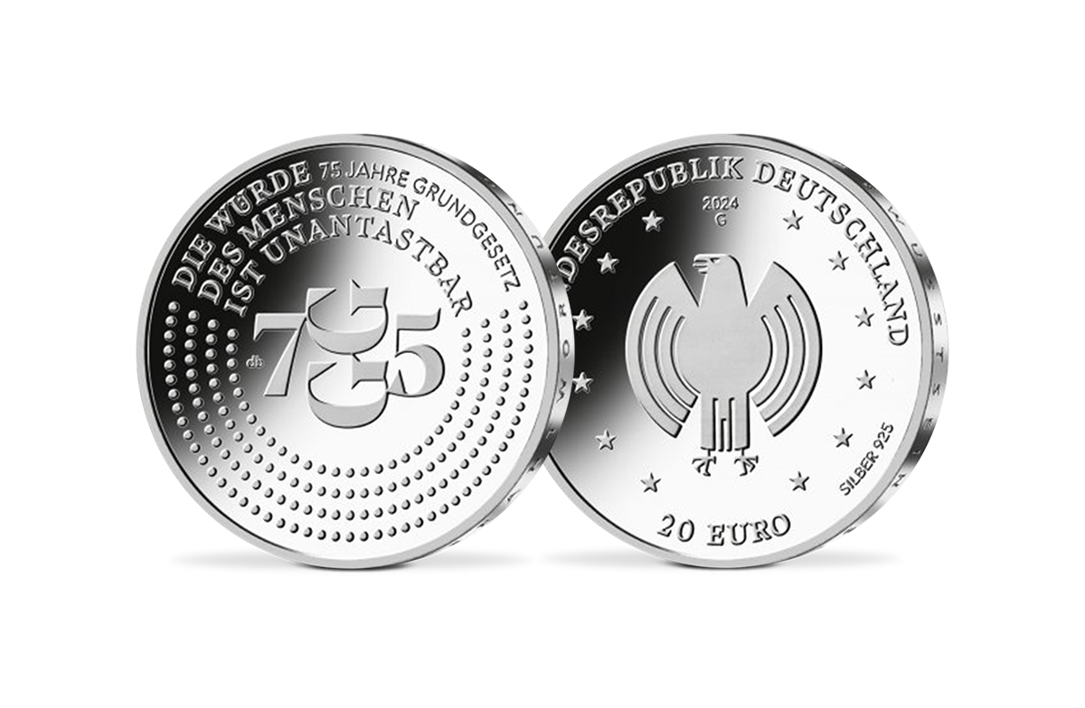 20-Euro-Münze 2024 – 75 Jahre Grundgesetz 20-Euro-Münze 2024 – 75 Jahre Grundgesetz