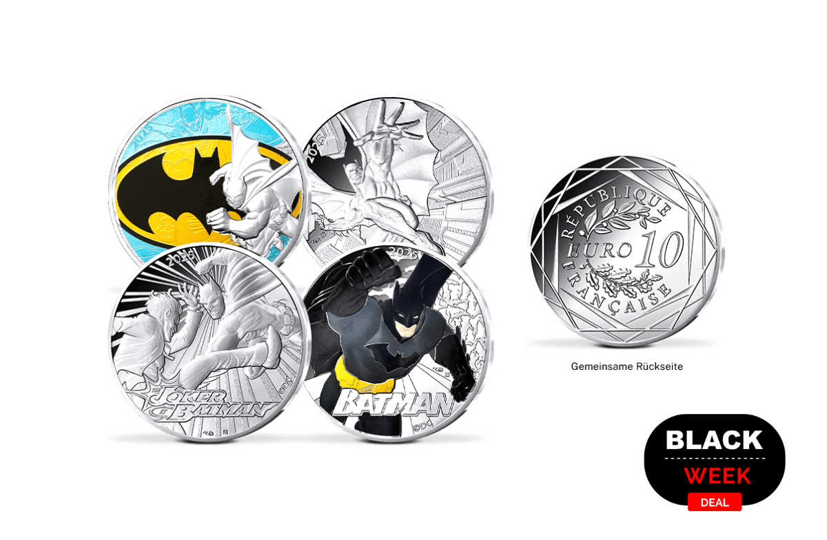 4er Batman Set  10-Euro-Silbermünzen Frankreich