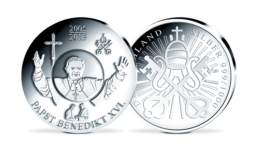 Teller-Gedenkprägung Papst Benedikt XVI.