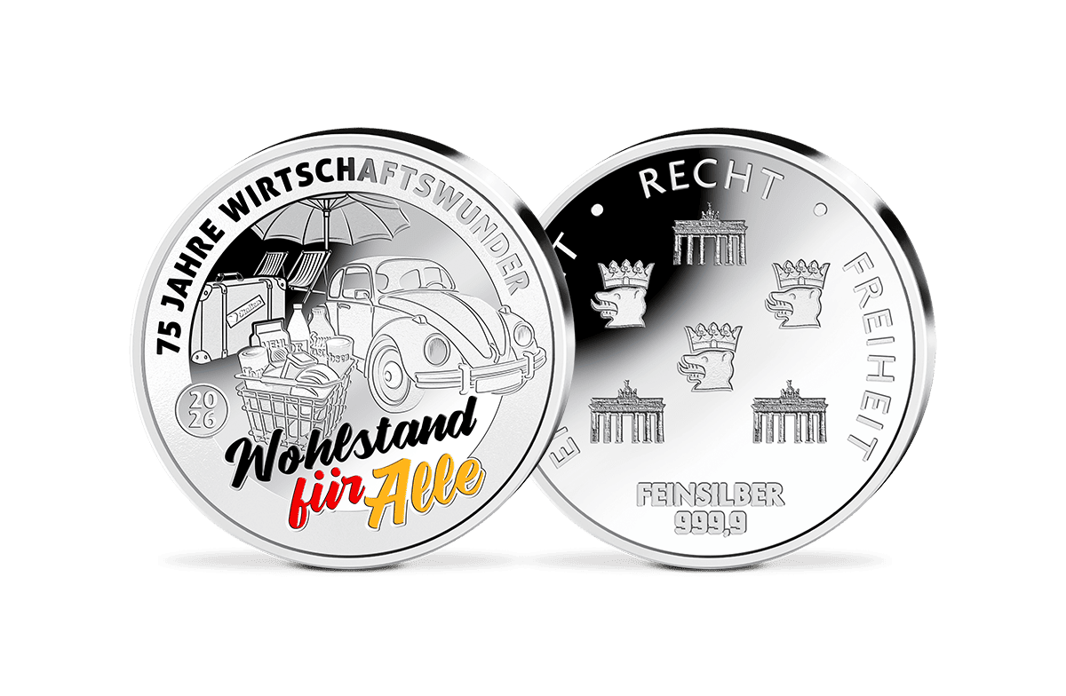 Silber-Gedenkprägung 75 Jahre Wirtschaftswunder