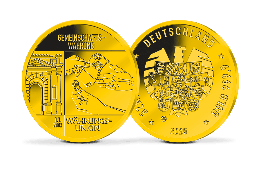 Gold-Gedenkprägung Europas Gemeinschaftswährung