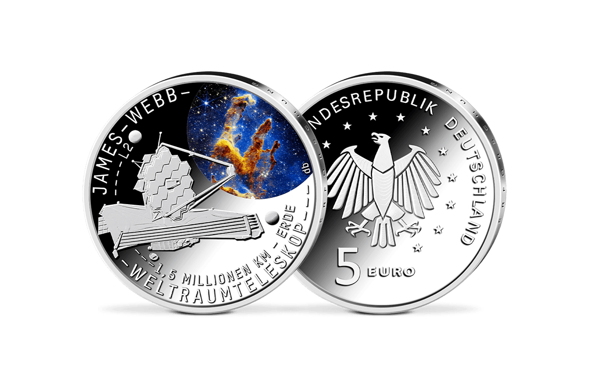 5-Euro-Münze James-Webb-Weltraumteleskop - A, D, F, G, J