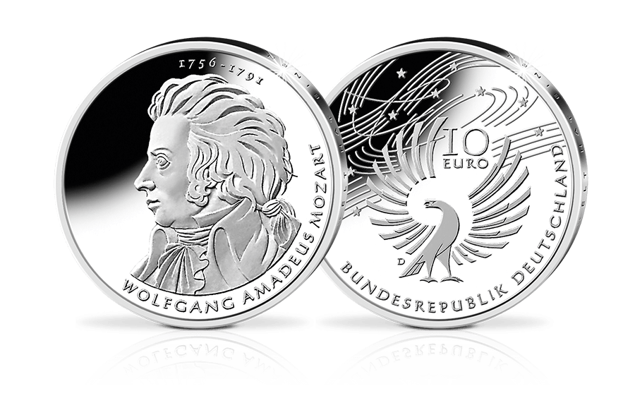 10-Euro-Münze Wolfgang Amadeus Mozart 10-Euro-Münze Wolfgang Amadeus Mozart