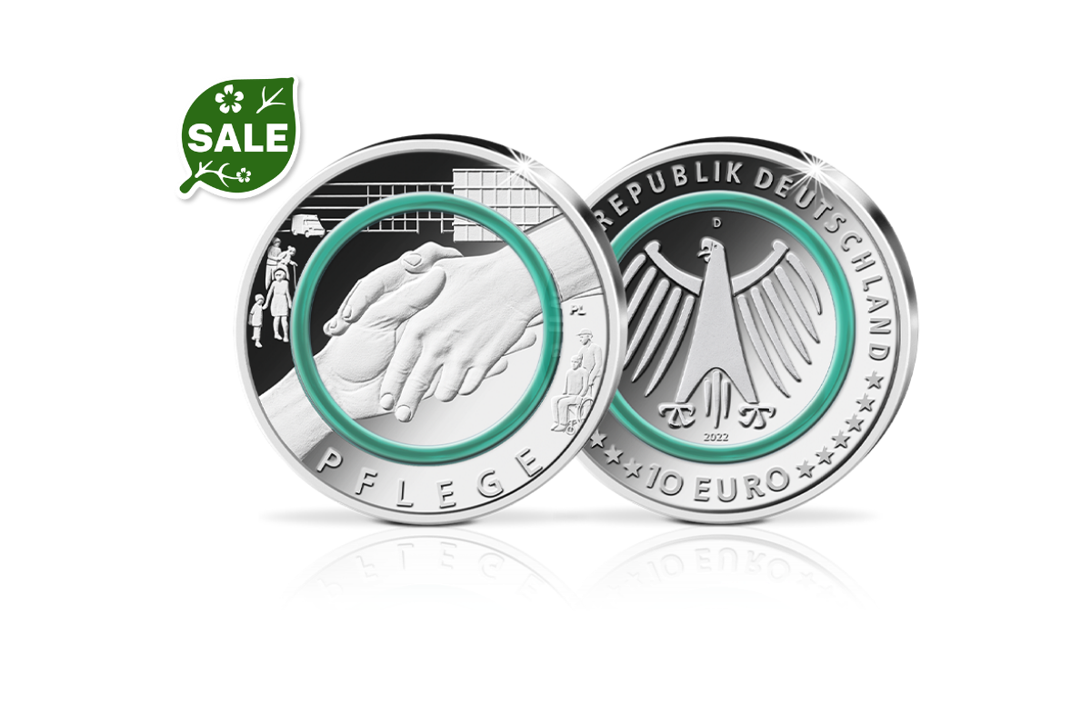 10-Euro-Münze 2022 Pflege mit Polymer-Ring