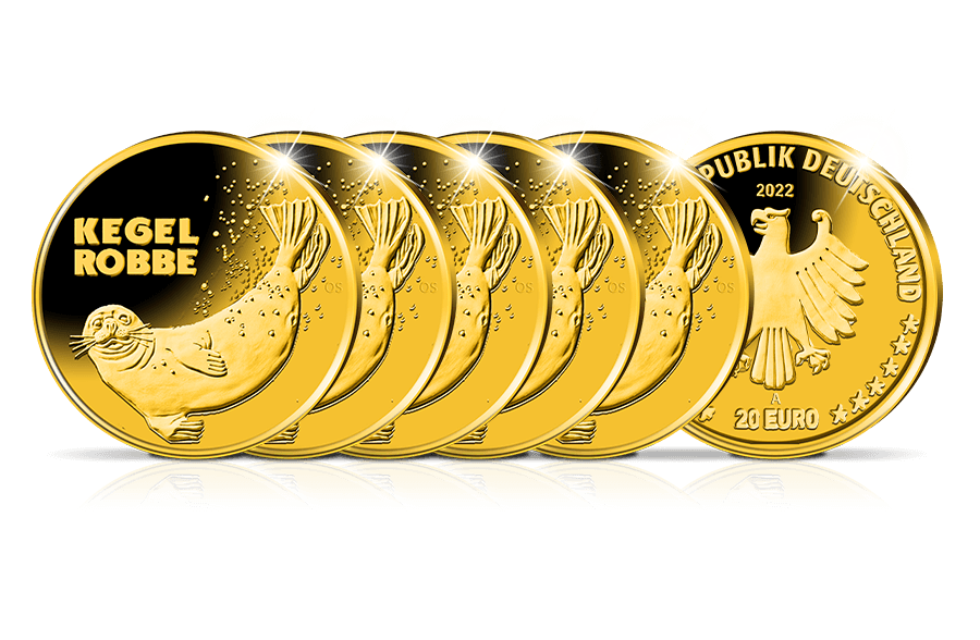 5x20-Euro-Goldmünze Kegelrobbe 2022 5x20-Euro-Goldmünze Kegelrobbe 2022