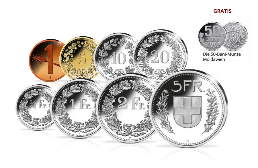 Kursmünzensatz Schweiz und 50 Bani Münze Moldawien gratis Kursmünzensatz Schweiz und 50 Bani Münze Moldawien gratis