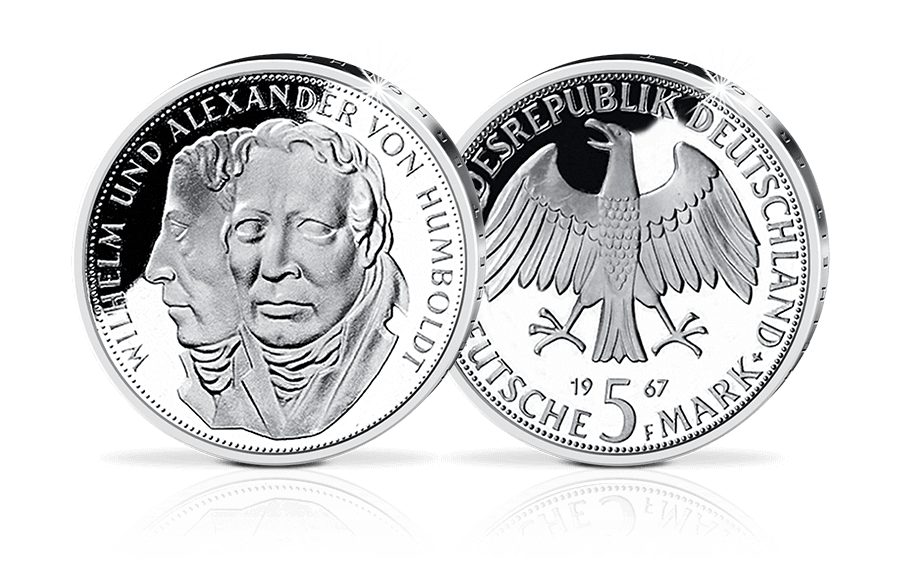 5-DM-Münze Wilhelm und Alexander Humboldt 5-DM-Münze Wilhelm und Alexander Humboldt