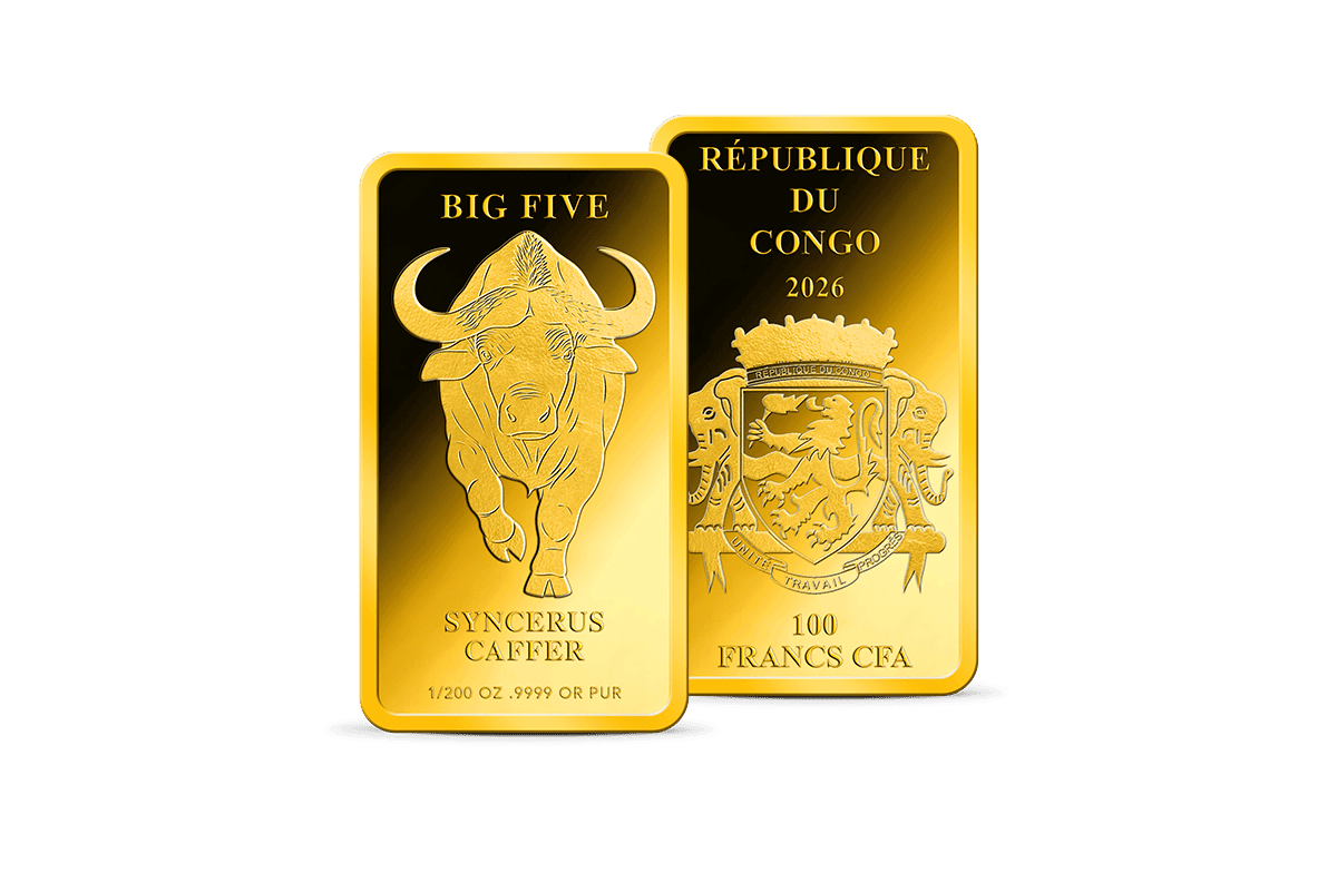 Gold-Münzbarren Big Five Büffel