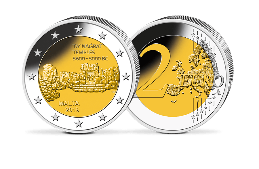 2-Euro-Gedenkmünze - Malta 2019 - Prähistorische Stätten Ta´ Hagrat 2-Euro-Gedenkmünze - Malta 2019 - Prähistorische Stätten Ta´ Hagrat