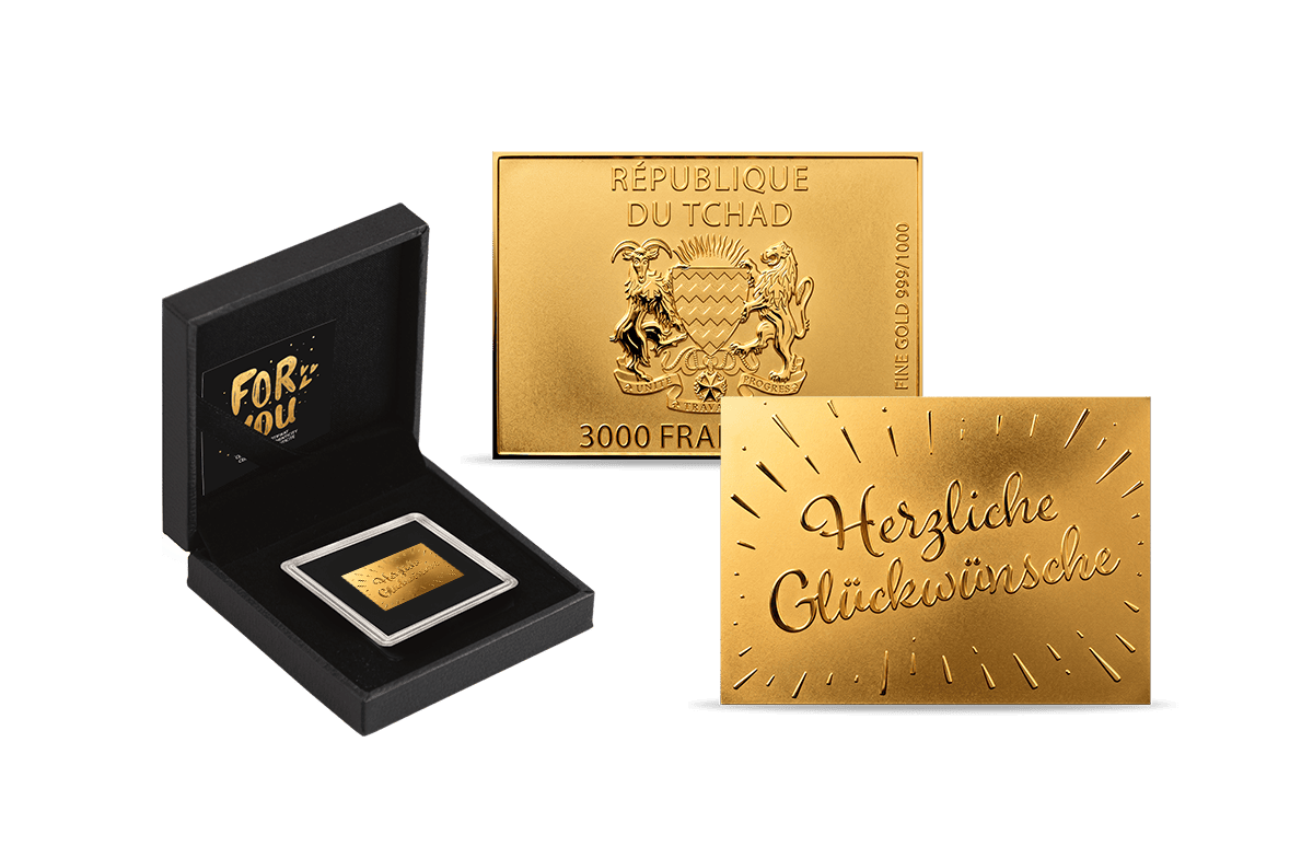 Gold-Münzbarren Herzlichen Glückwunsch
